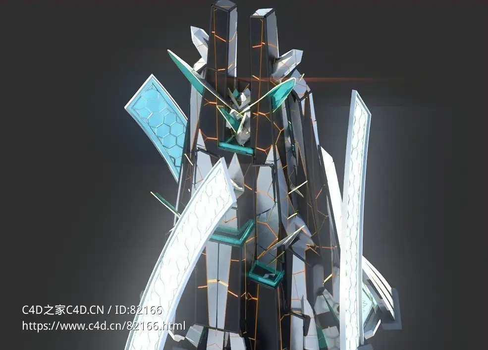 未来科幻创意摩天大楼建筑c4d模型 Sci-Fi Futuristic Future Fantasy City Building-3 - C4D之家 - 30.jpg