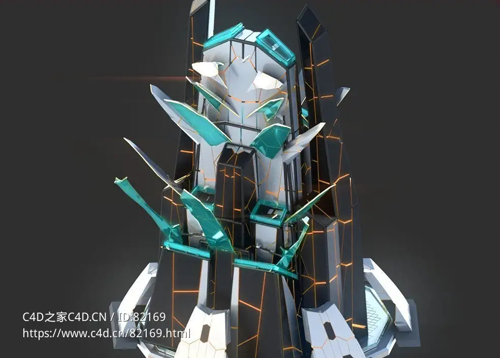 未来科幻创意摩天大楼建筑c4d模型 Sci-Fi Futuristic Future Fantasy City Building-3 - C4D之家 - 31.jpg