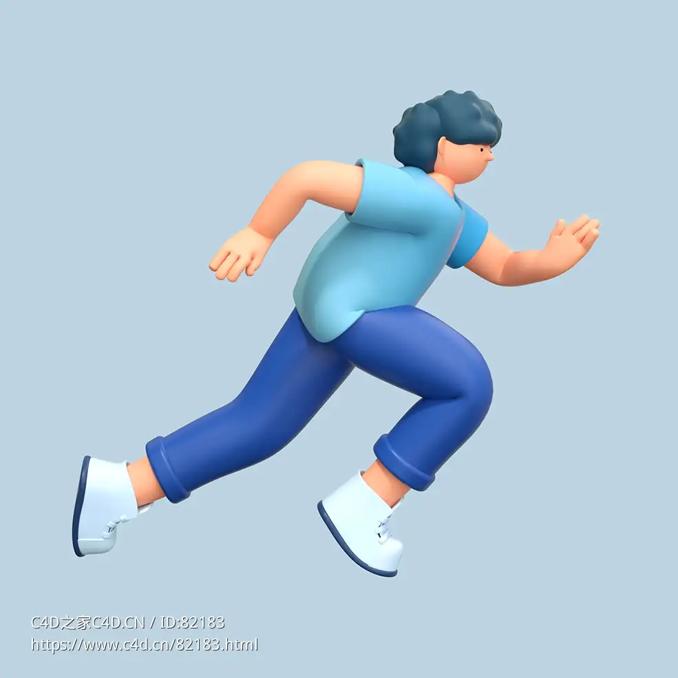 奔跑冲刺男性人物C4D OCTANE模型下载 - C4D之家 - 05.jpg
