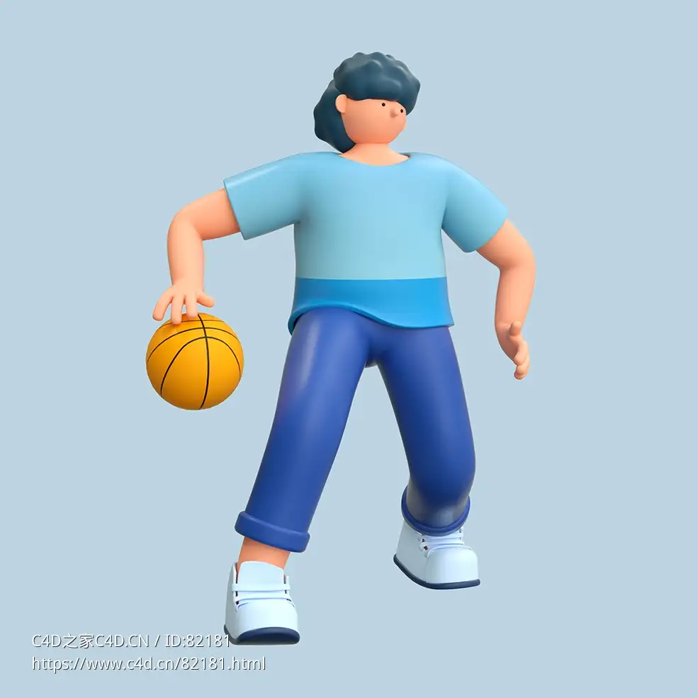 打篮球比赛男性人物C4D OCTANE模型下载 - C4D之家 - 03.jpg