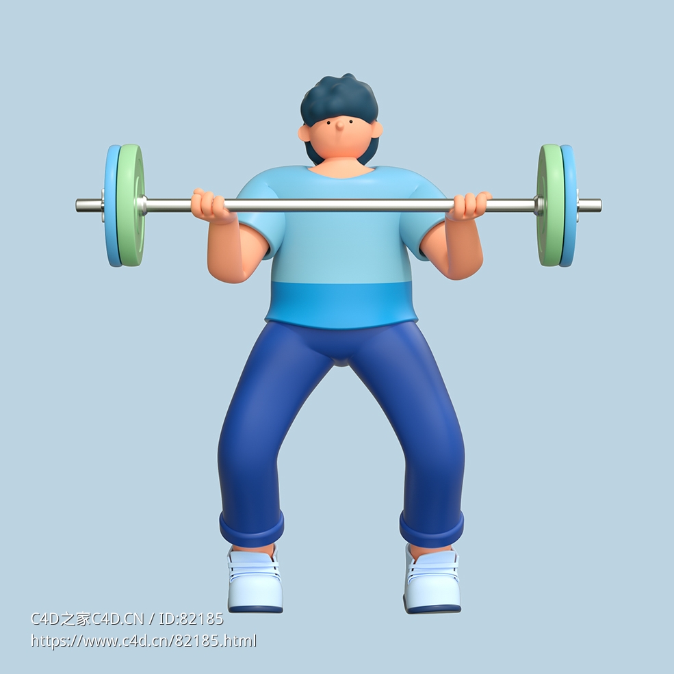 举重锻炼健身男性人物C4D OCTANE模型下载 - C4D之家 - 07.jpg