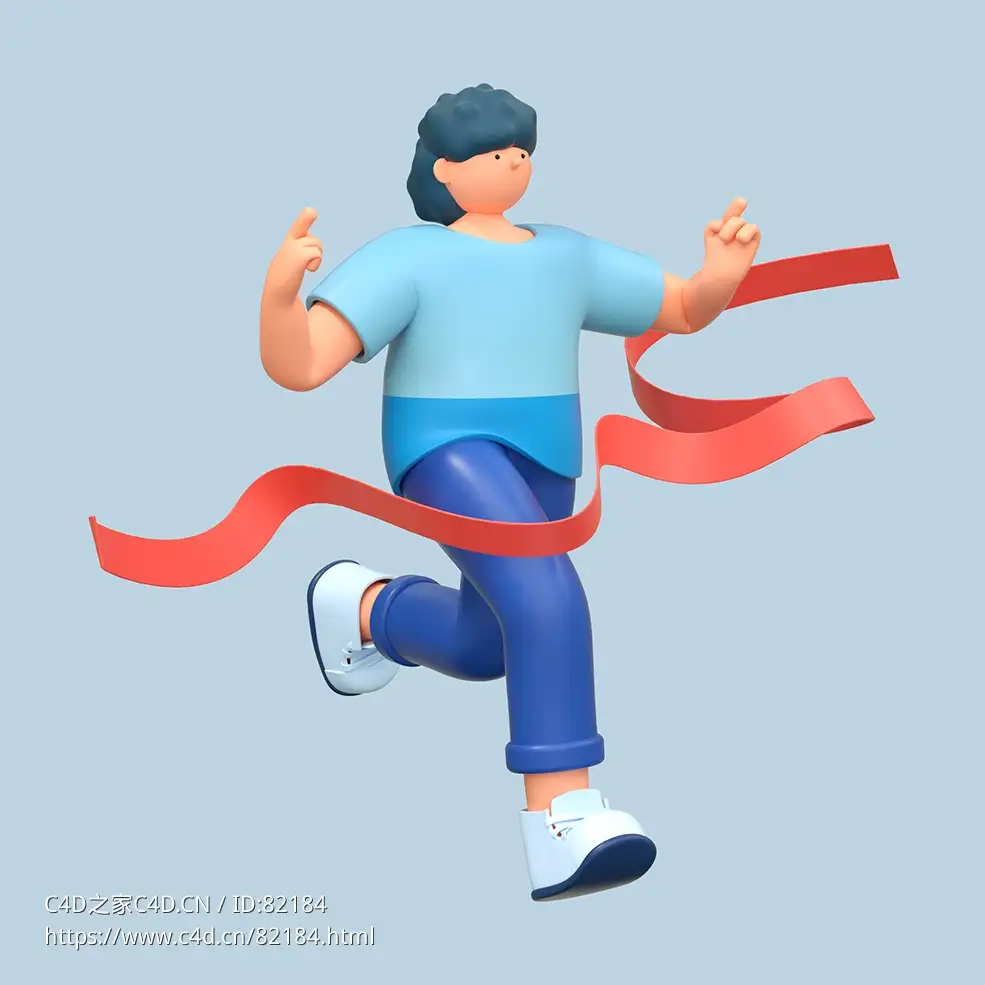 奔跑到终点的冠军男性人物C4D OCTANE模型下载 - C4D之家 - 06.jpg