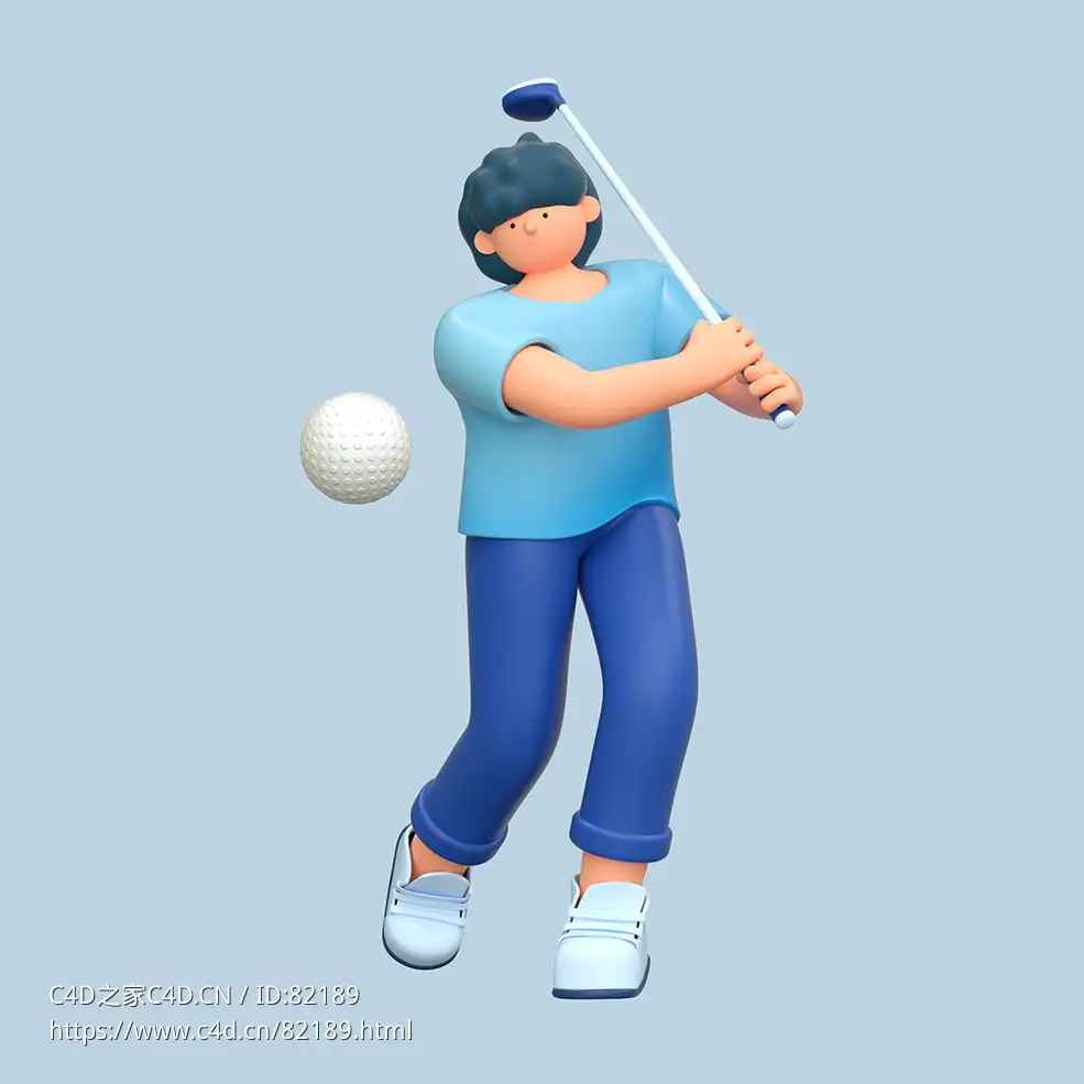 打高尔夫球比赛男性人物C4D OCTANE模型下载 - C4D之家 - 11.jpg