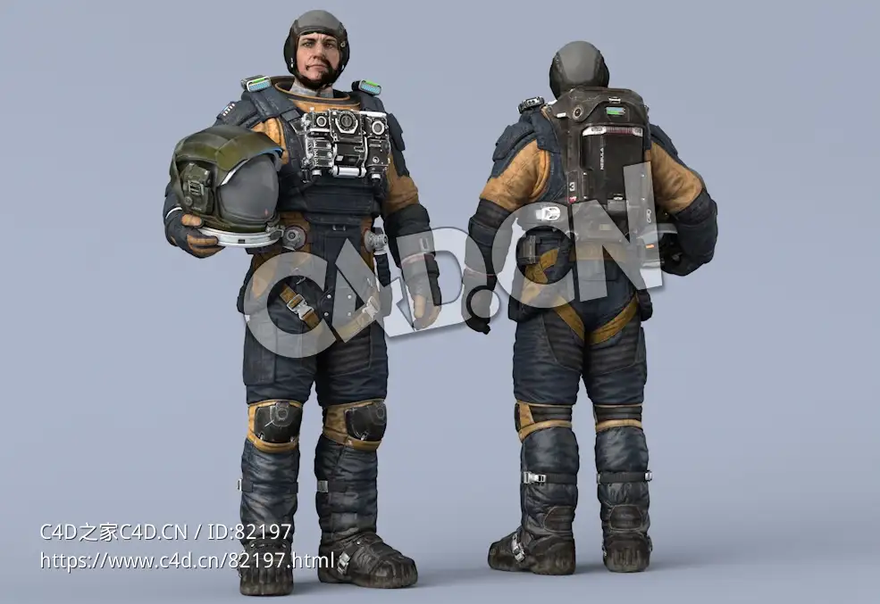 站立右手抱头盔深蓝色太空服中年男性太空飞行员Idle Helmet Scifi ArmPit - C4D之家 - 07.jpg