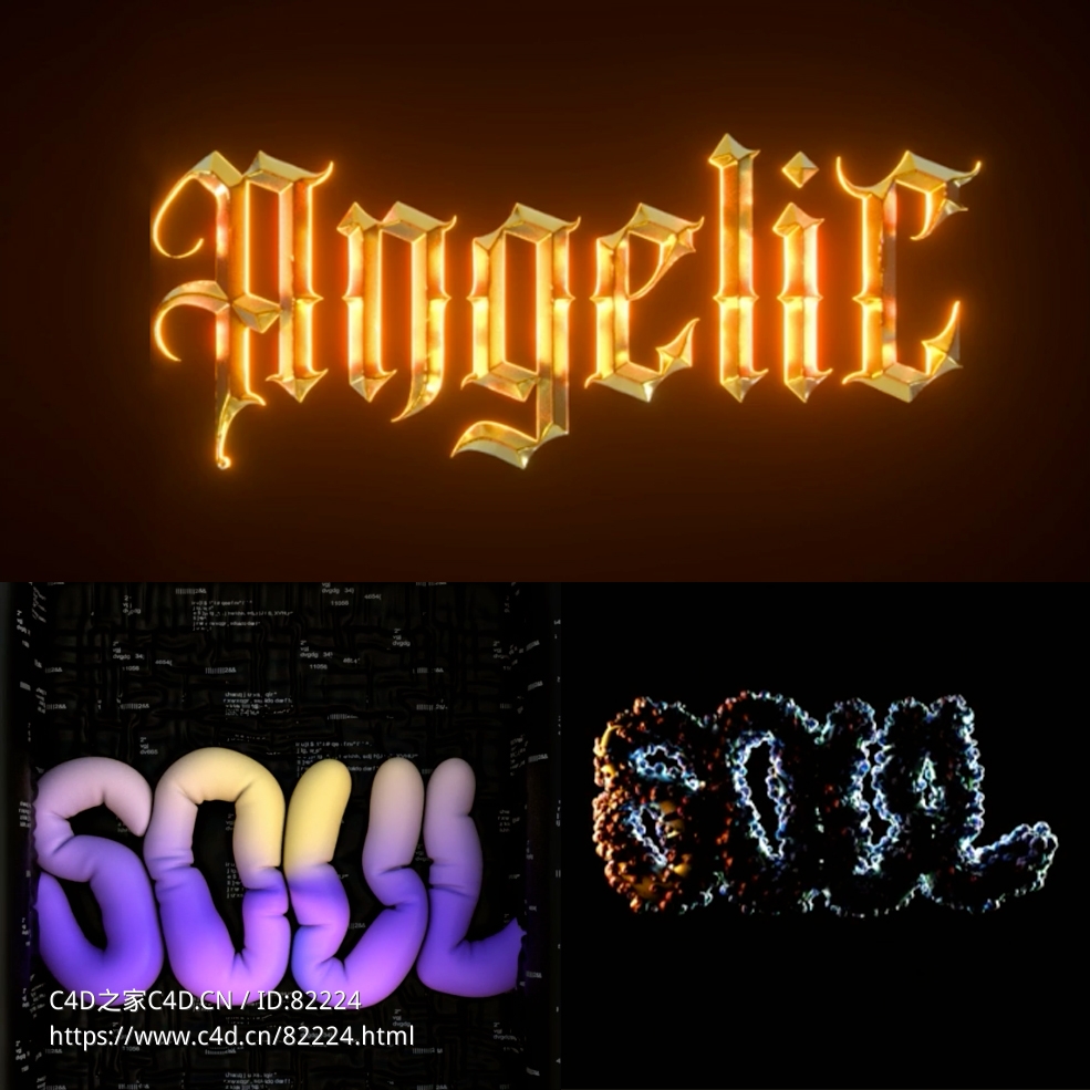 使用c4d 2023软件制作3种艺术标题文字教程Chromatic Balloon 3D Type in Cinema4D