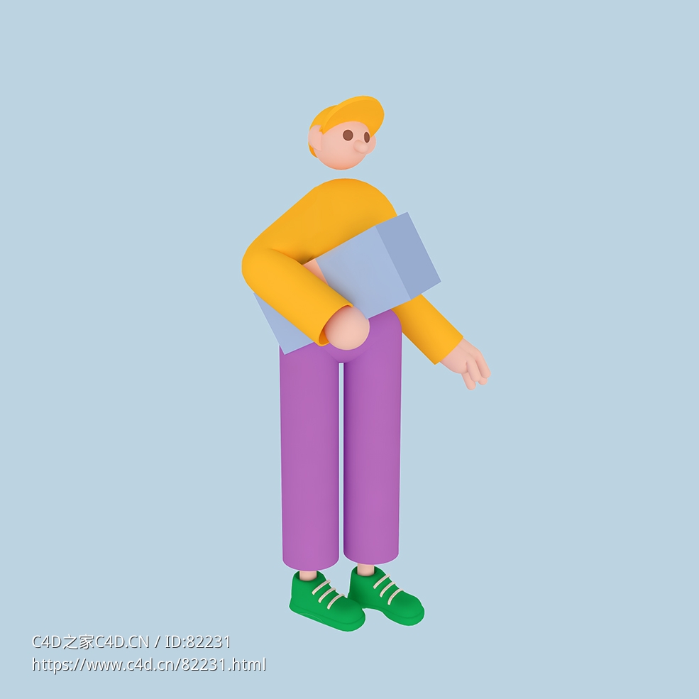 搂文件的商务办公男孩人物C4D OCTANE模型下载 - C4D之家 - 28.jpg