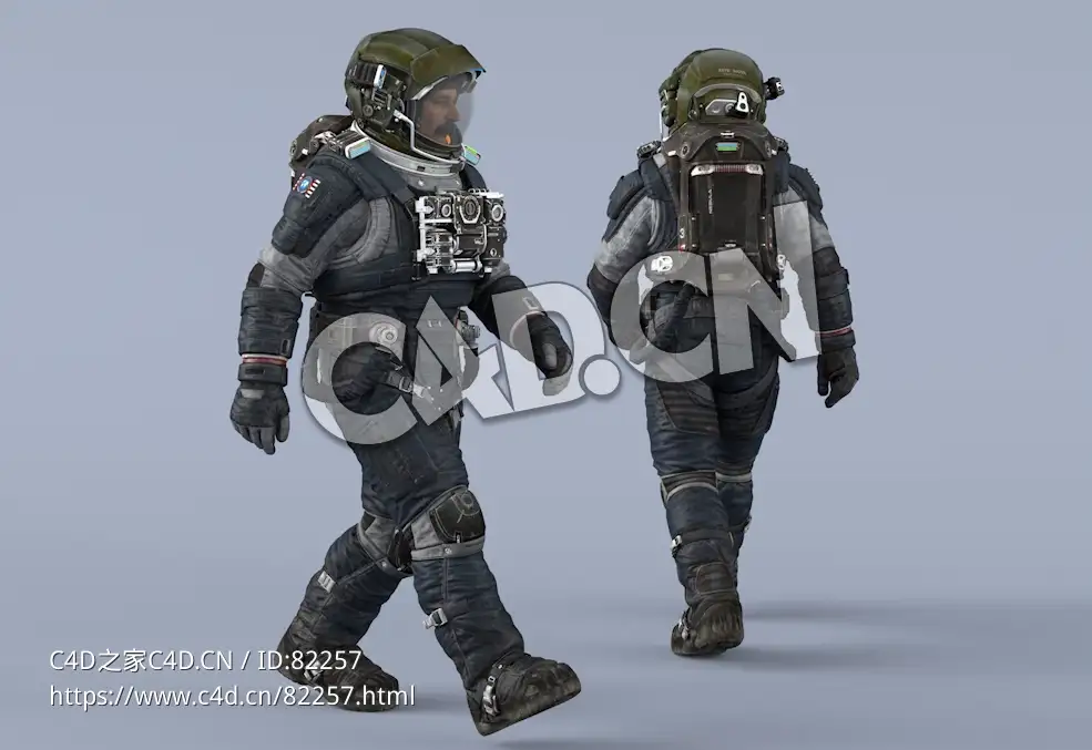 行走的深蓝色航天服中年男性太空宇航员Walk - C4D之家 - 19.jpg