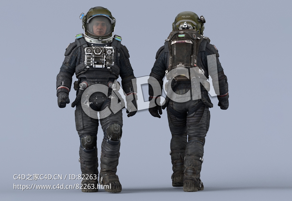 走路的深蓝色宇航服年轻男性太空飞行员Walk - C4D之家 - 25.jpg