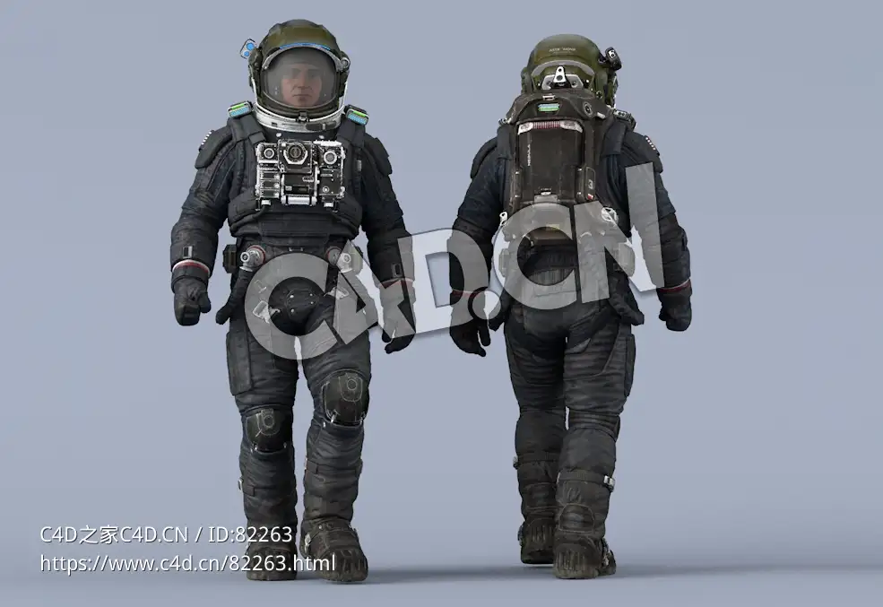 走路的深蓝色宇航服年轻男性太空飞行员Walk - C4D之家 - 25.jpg