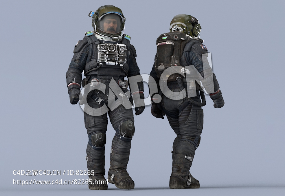 走路的深蓝色宇航服中年男性太空飞行员Walk - C4D之家 - 27.jpg