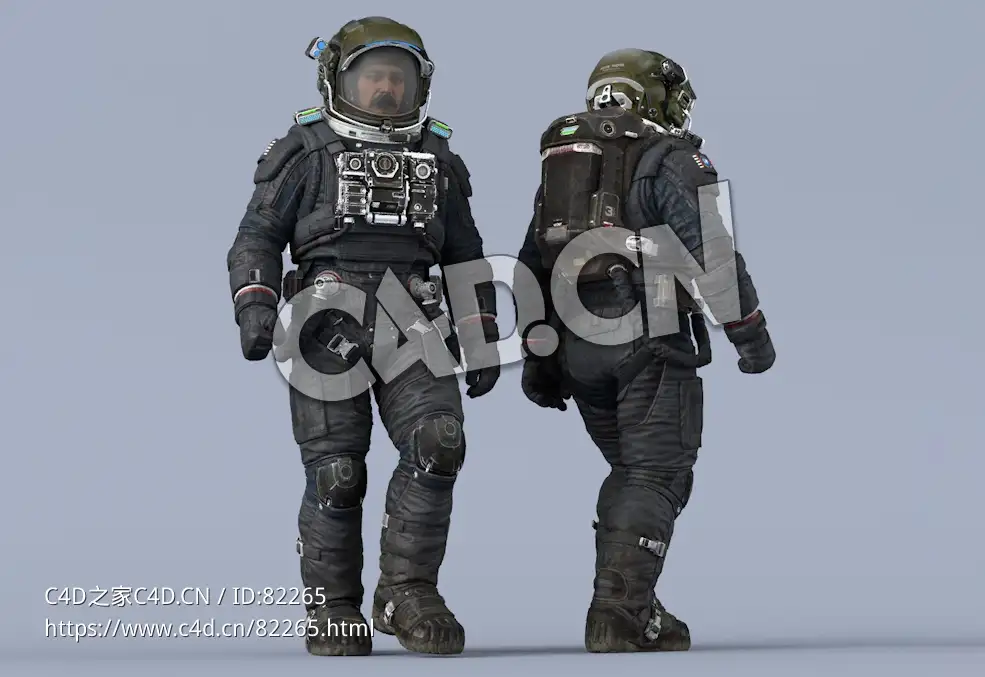 走路的深蓝色宇航服中年男性太空飞行员Walk - C4D之家 - 27.jpg