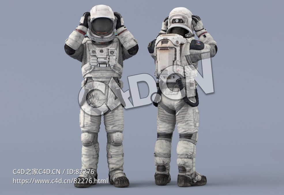 戴头盔的白色太空服年轻女性宇宙航天员idle Helmet Scifi PutOn - C4D之家 - 50.jpg