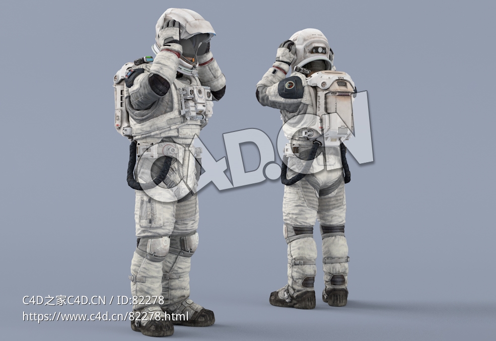 戴头盔的白色太空服大胡子男性宇宙飞行员idle Helmet Scifi PutOn - C4D之家 - 52.jpg