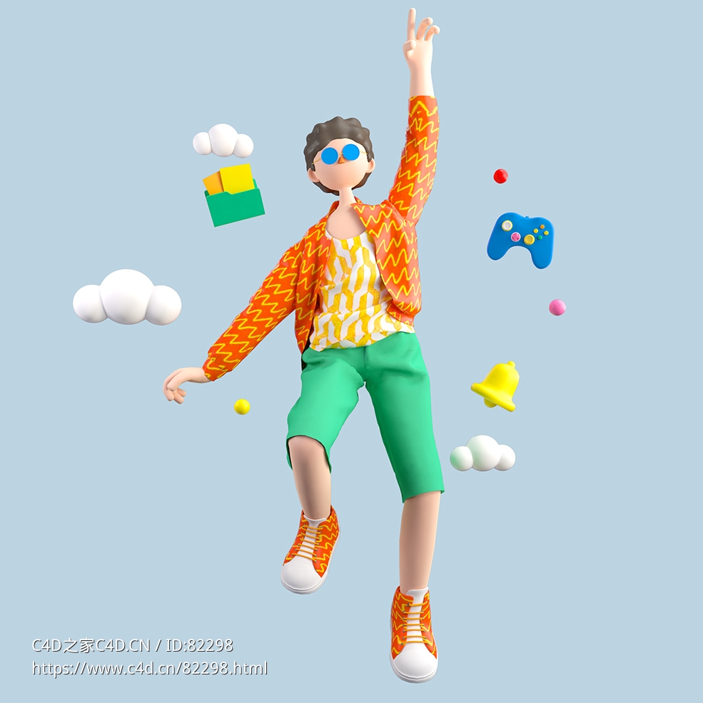 时尚男孩跳跃人物C4D OCTANE模型下载 - C4D之家 - 49.jpg