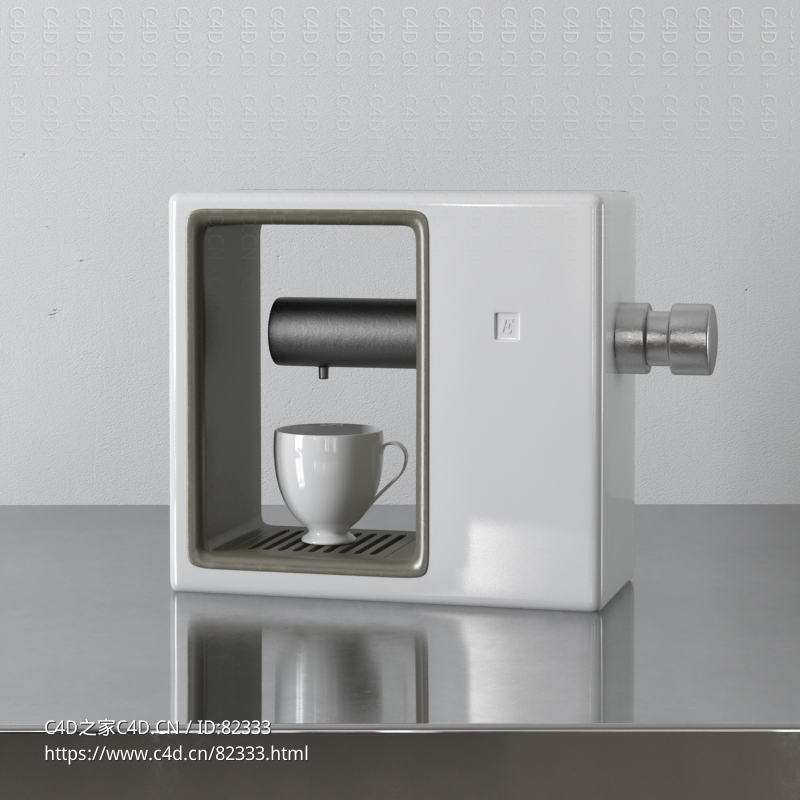 白色咖啡机Coffee maker厨房用品c4d模型下载
