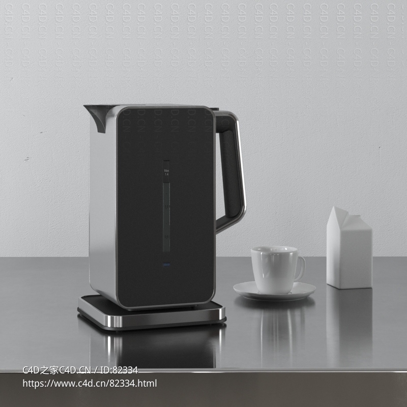 电热水壶kettle厨房用品c4d模型下载