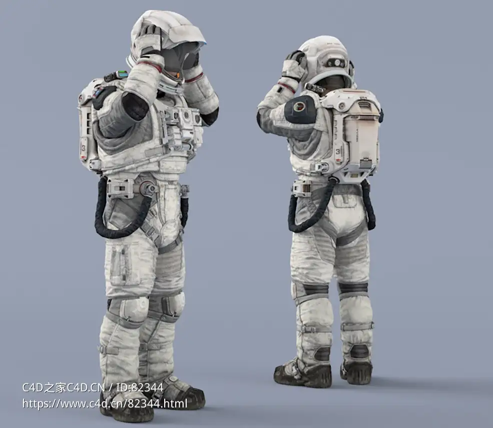 戴头盔的白色太空服大胡子男性宇宙飞行员idle Helmet Scifi PutOn - C4D之家 - 52.jpg