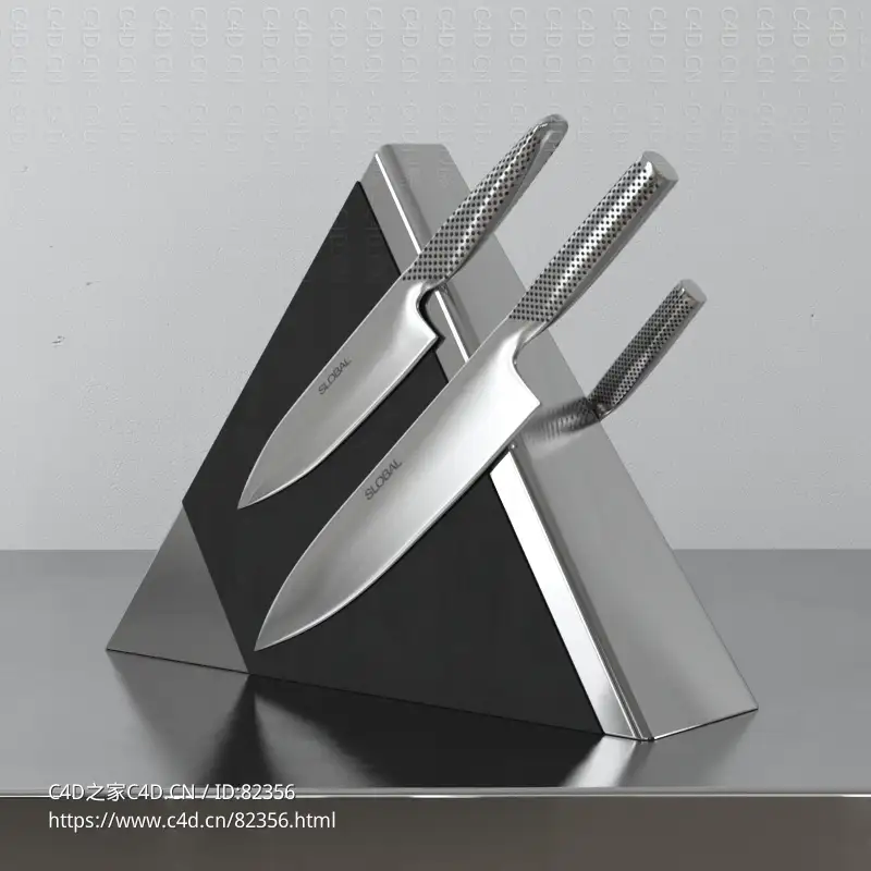 厨具刀架厨房用品c4d模型下载 - C4D之家 - 013_Vray.jpg