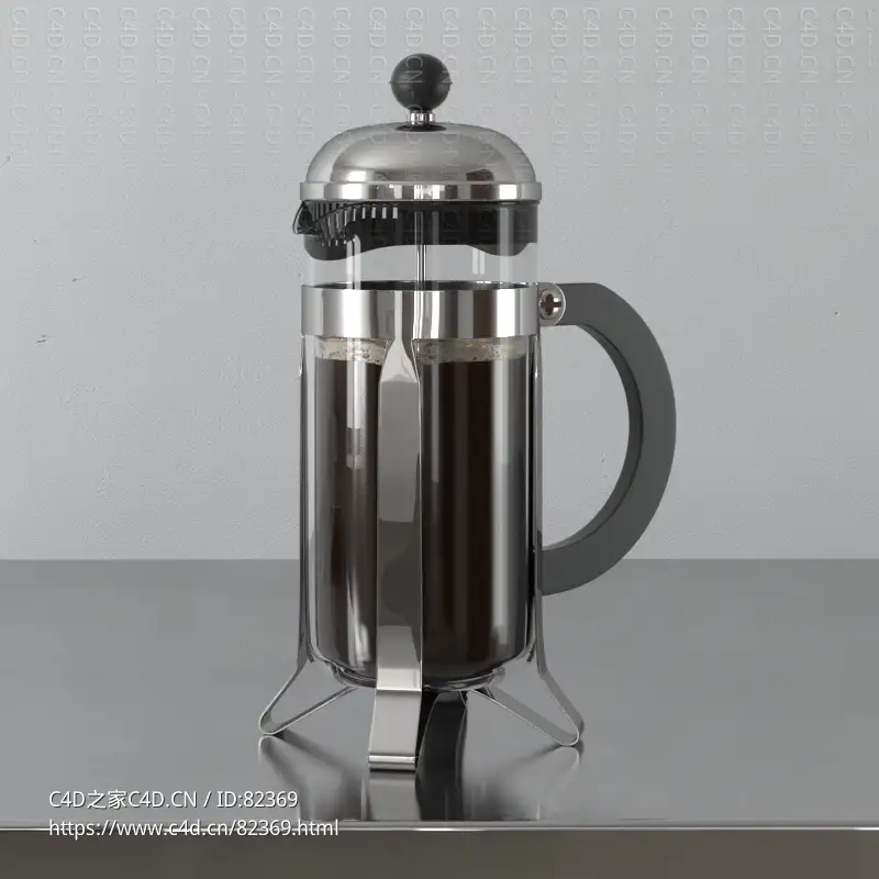 家用滤压法式冲壶厨房用品c4d模型下载 - C4D之家 - 026_Vray.jpg