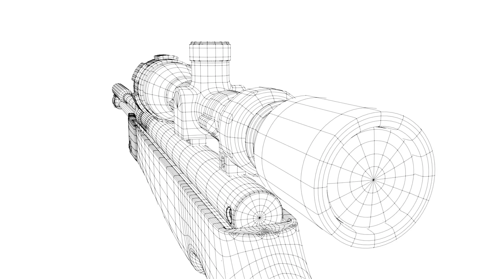 枪 - C4D之家 - 枪-透视-线描.png