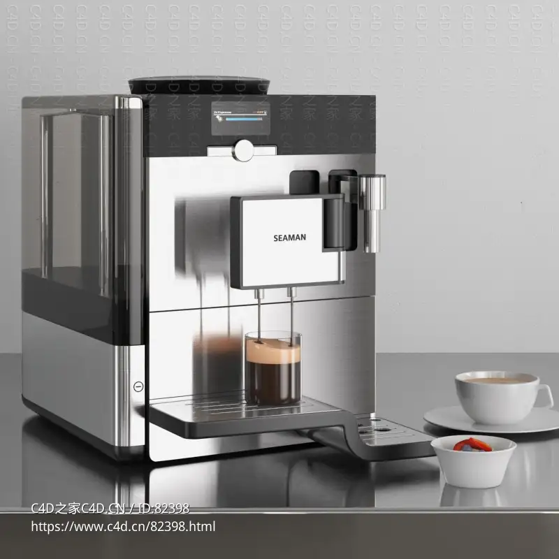 全自动咖啡机厨房用品c4d模型下载