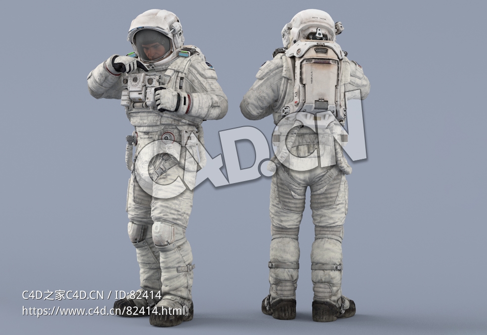 整前胸前设备的白色太空服年轻男性宇宙航天员Idle Chest Device - C4D之家 - 61.jpg