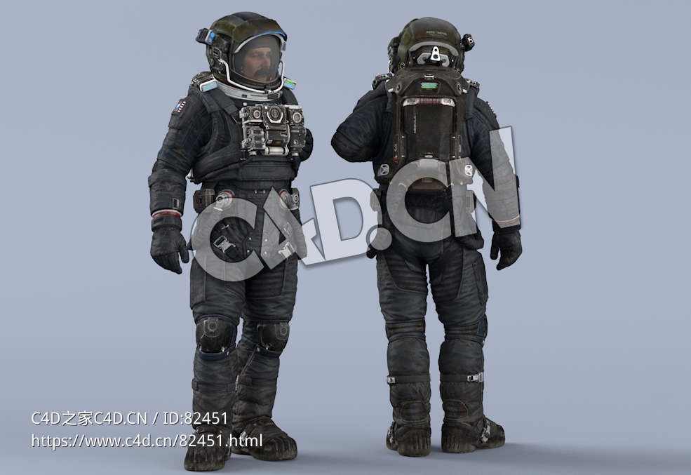 左手拍前胸的深蓝色宇航服中年男性太空飞行员Idle Relax - C4D之家 - 75.jpg