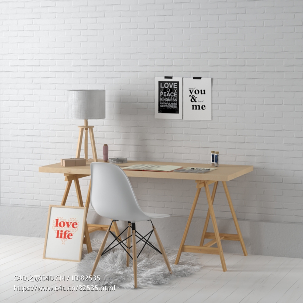c4d模型建筑设计办公桌现代家具模型下载Tables and chairs