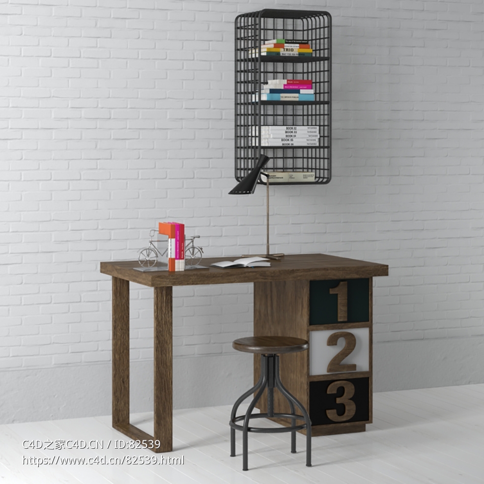 c4d模型创意木桌现代家具模型下载Tables and chairs