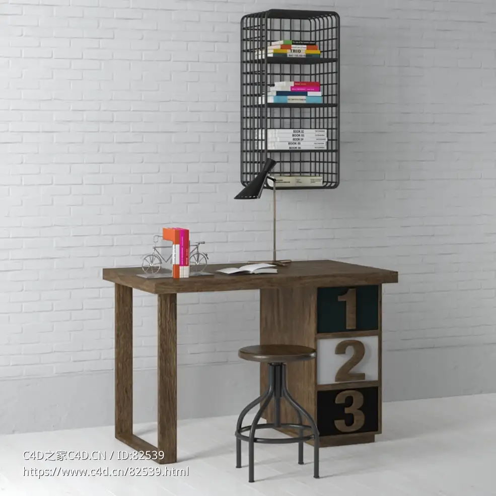 c4d模型创意木桌现代家具模型下载Tables and chairs