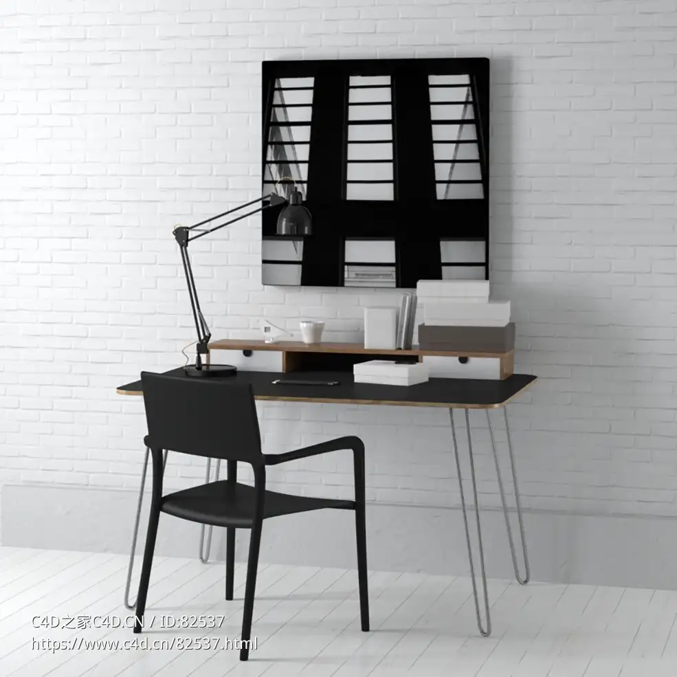c4d模型设计人员办公桌现代家具模型下载Tables and chairs