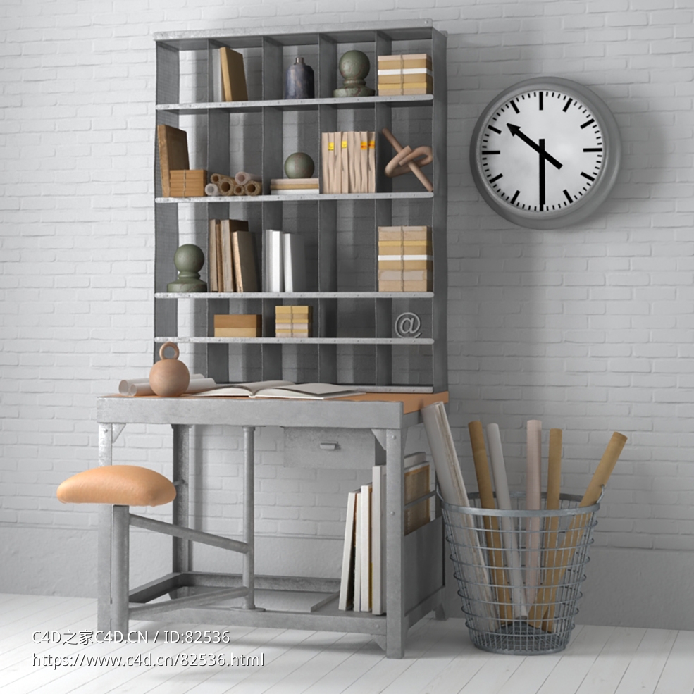 c4d模型图纸设计办公桌现代家具模型下载Tables and chairs