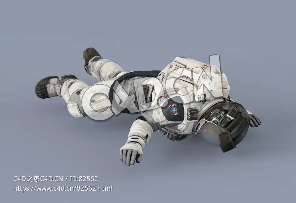 受伤爬地上的白色太空服年轻女性宇宙航天员Dead