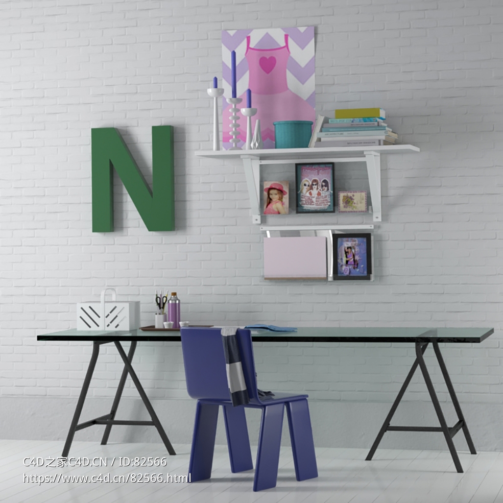 c4d模型服装设计办公桌现代家具模型下载Tables and chairs