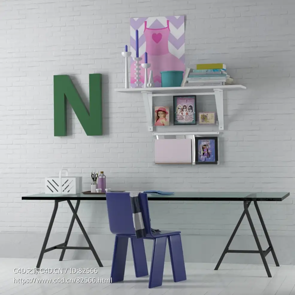 c4d模型服装设计办公桌现代家具模型下载Tables and chairs