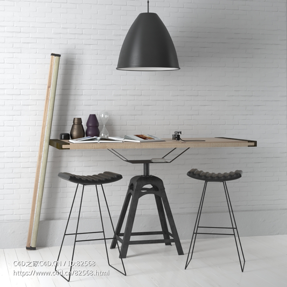 c4d模型艺术办公桌现代家具模型下载Tables and chairs