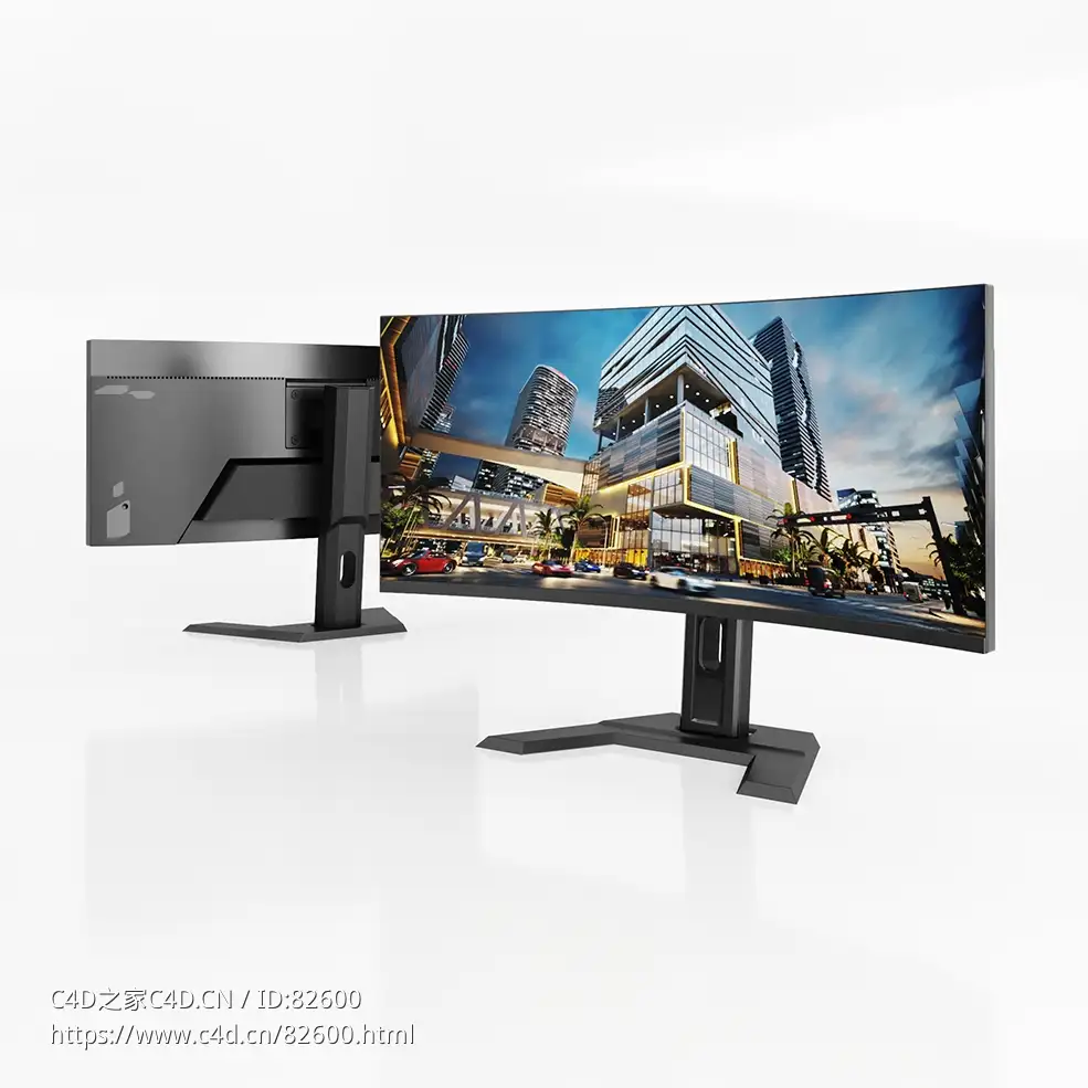 曲面屏显示器Monitor数码产品三维模型 - C4D之家 - 20.jpg