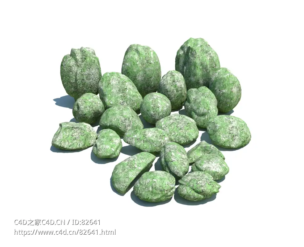 绿石头模型下载large stones v1 - C4D之家 - 145.jpg