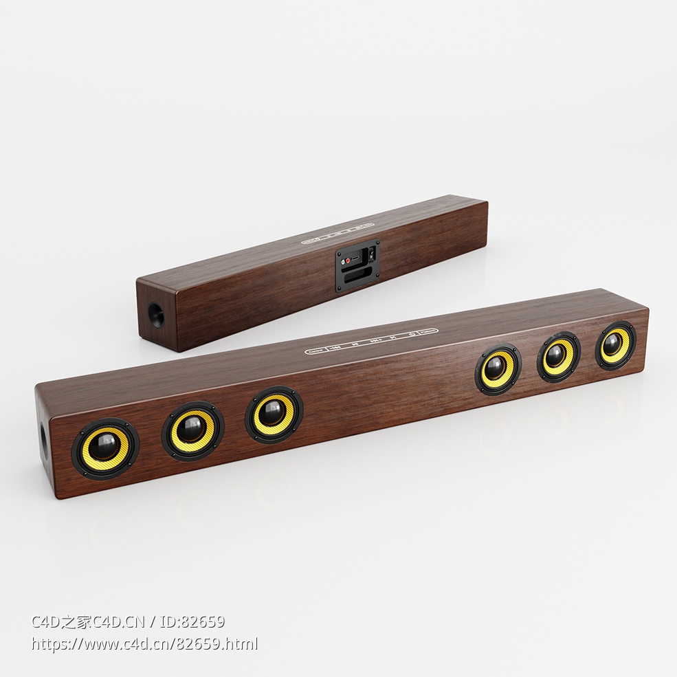 长条蓝牙音响speaker数码产品模型下载 - C4D之家 - 33.jpg