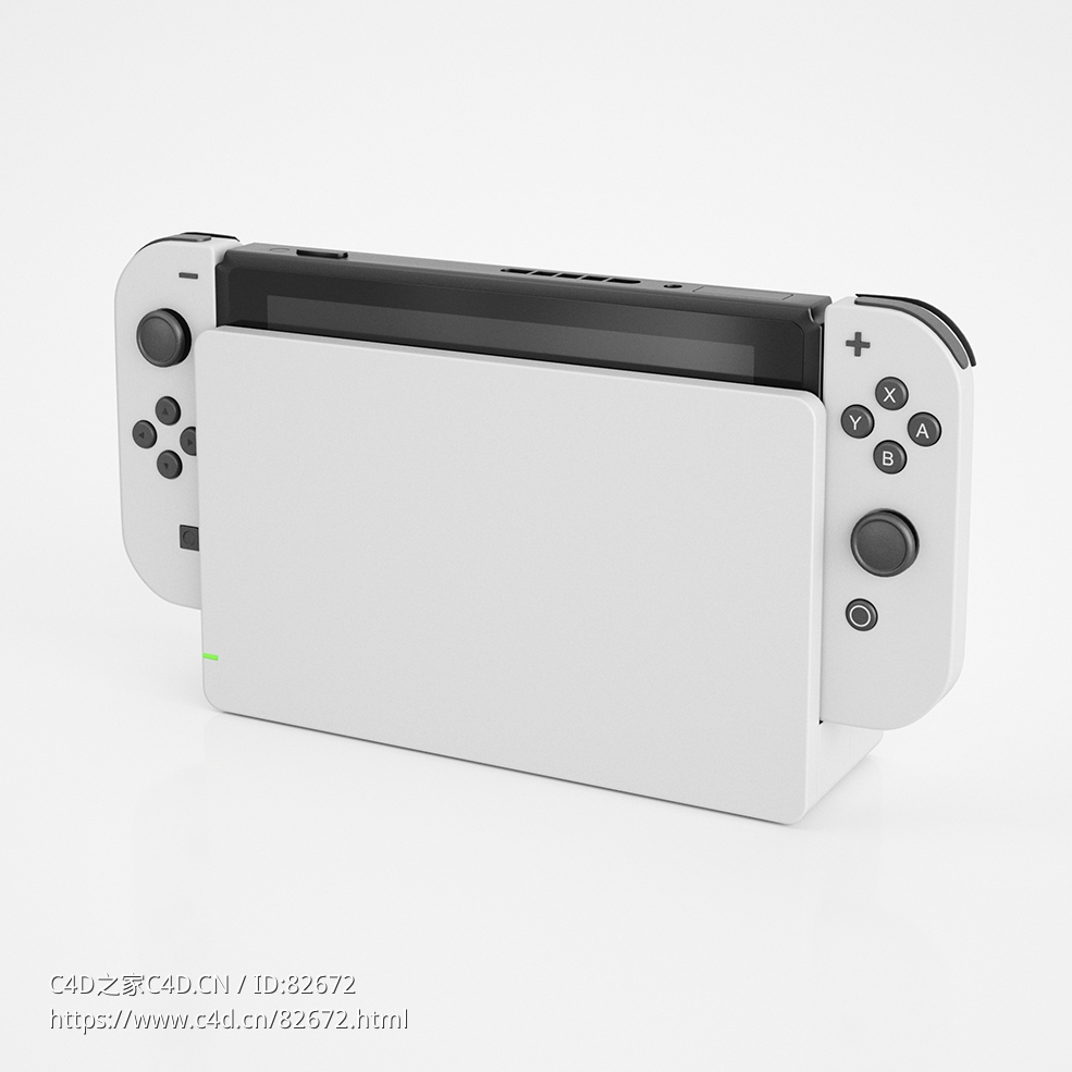白色手游游戏设备Console Station数码产品模型下载