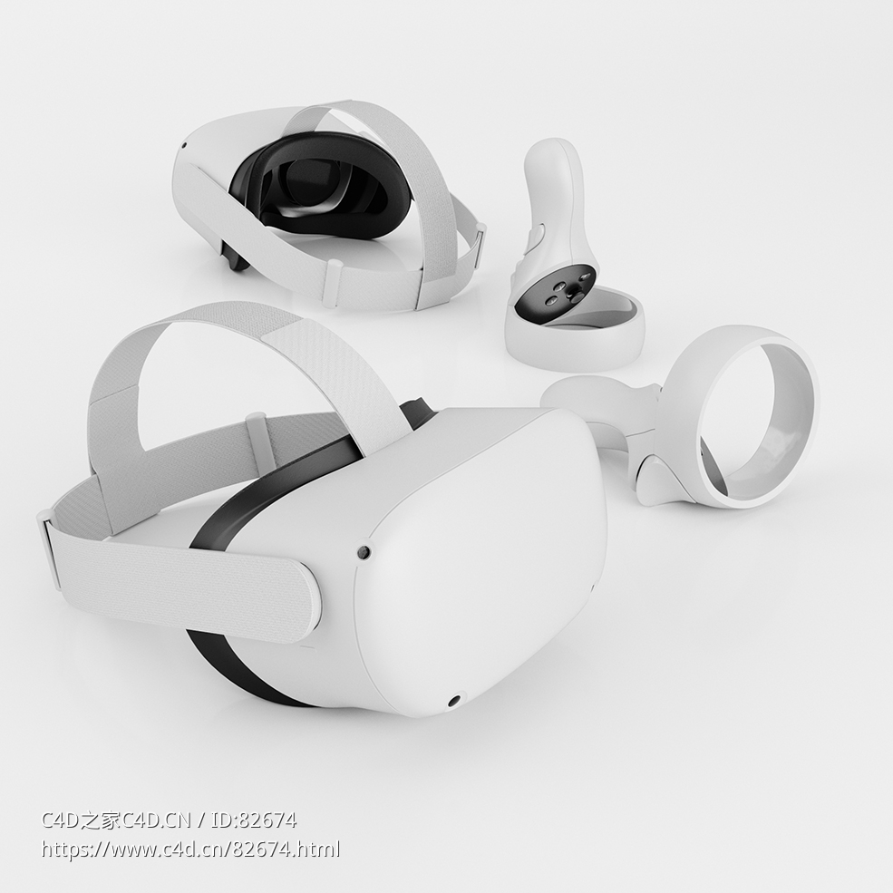 VR头戴游戏手柄设备数码产品模型下载