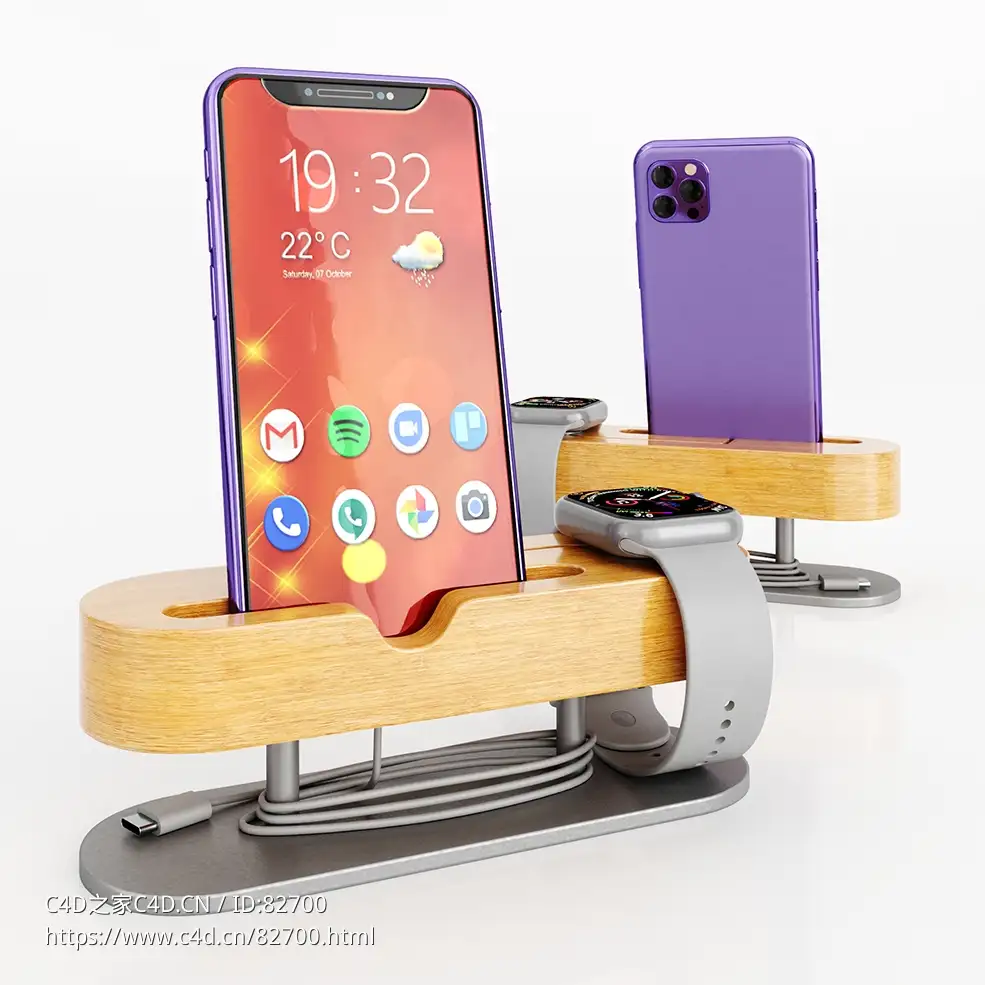 手机展示台手机手表DockStation Watch Smarfon数码产品模型下载