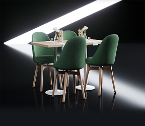 餐厅家具：四人餐桌椅