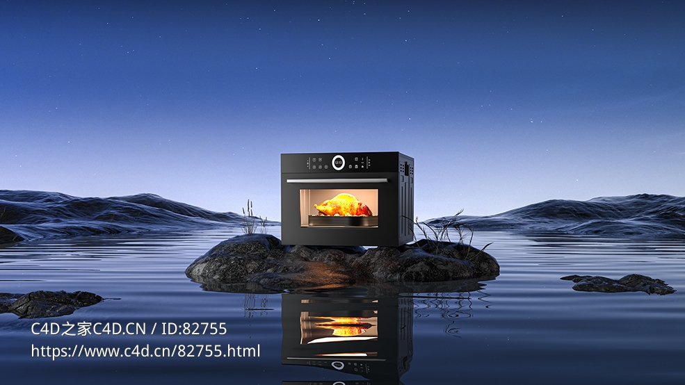 厨房电器烤箱产品宣传画三维渲染