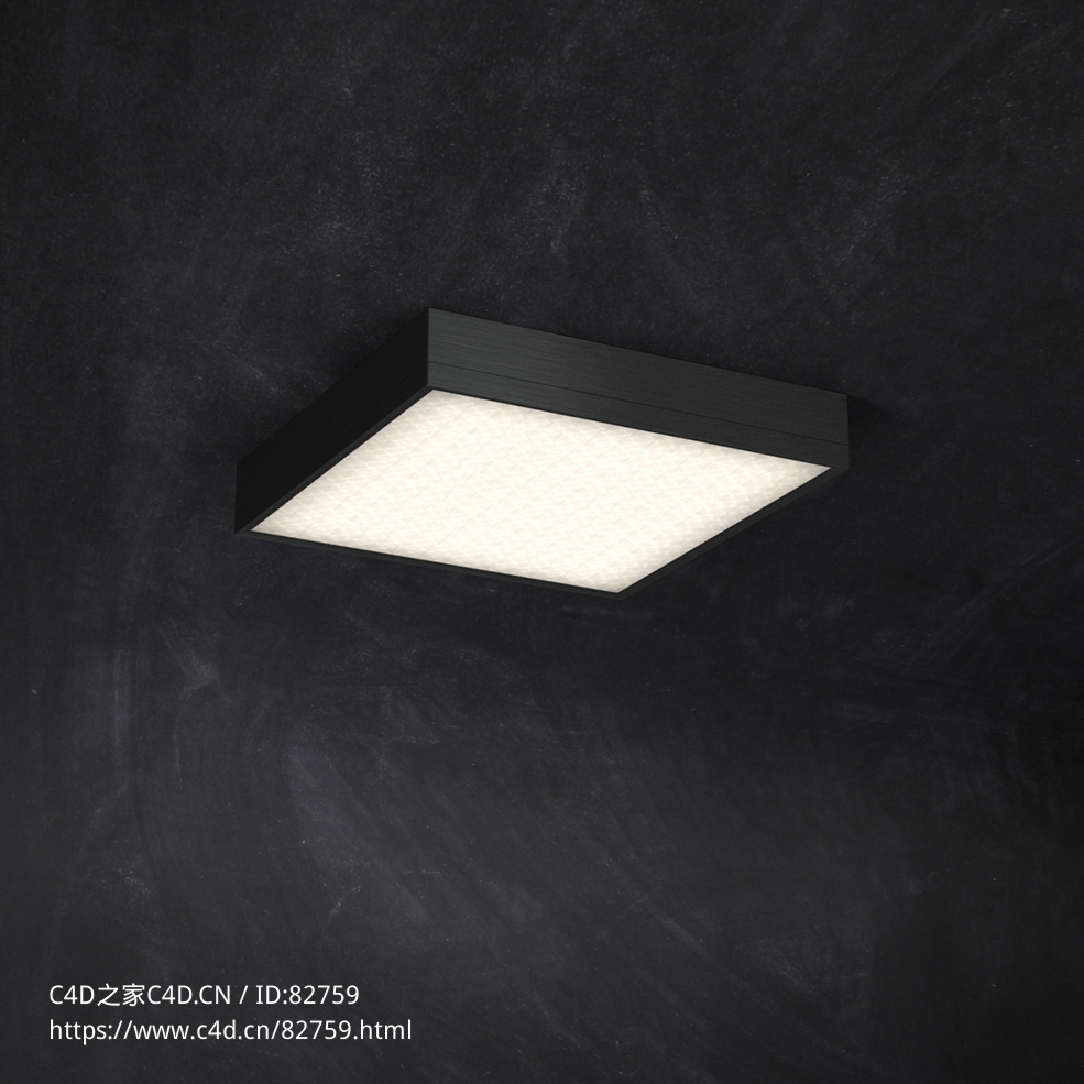 室内灯具模型：正方形吸顶灯