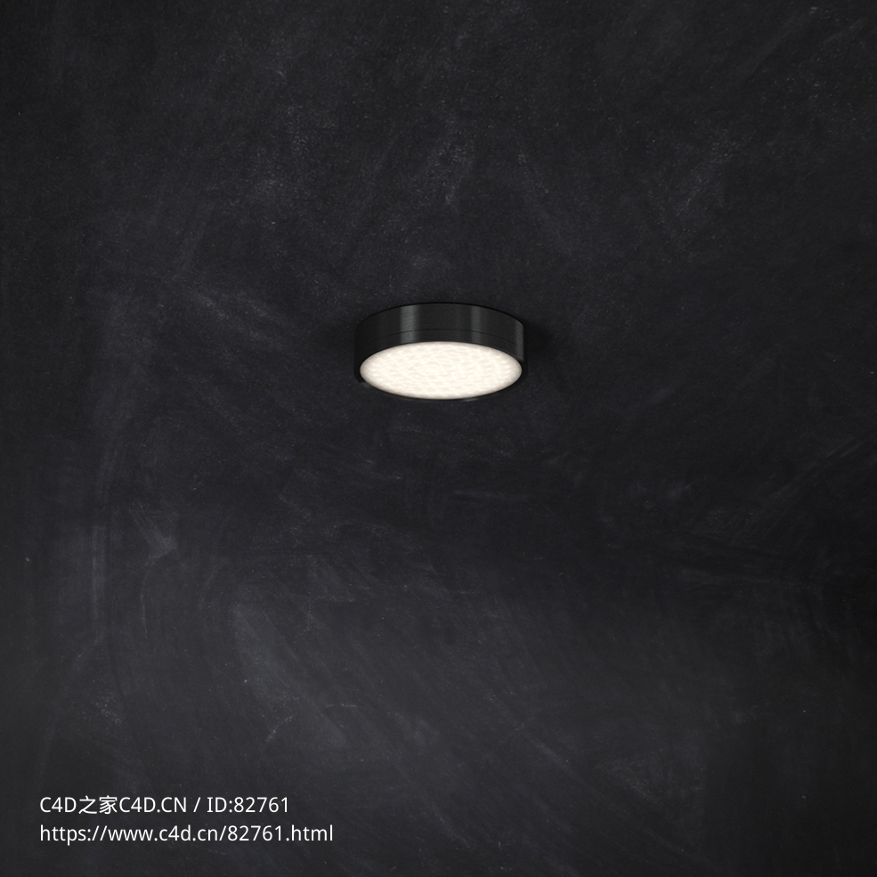 室内灯具模型：小形圆盘吸顶灯