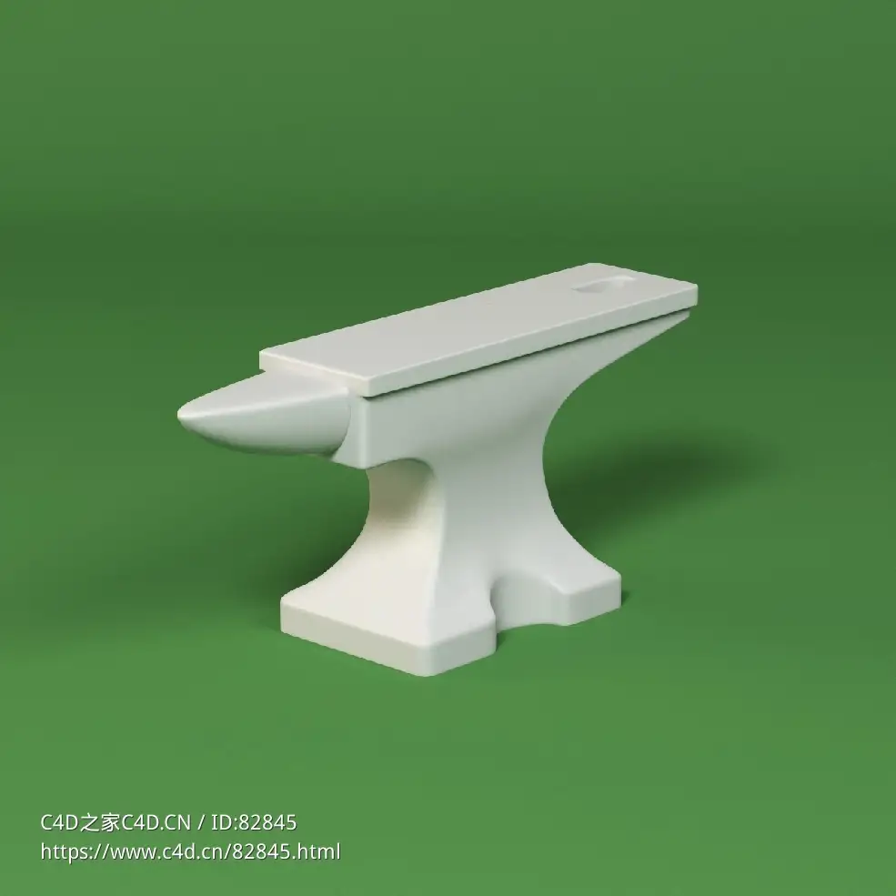 低面卡通铁砧图标模型anvil - C4D之家 - 002.jpg