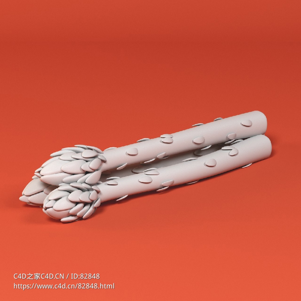 低面卡通芦笋图标模型Asparagus