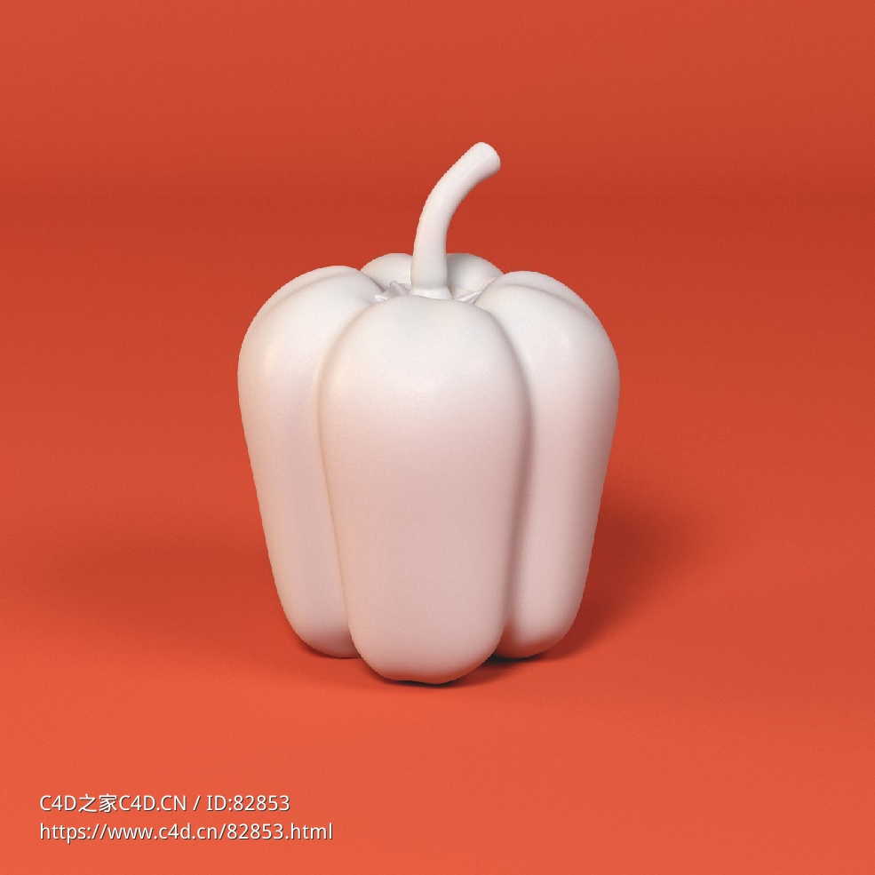 低面卡通甜椒图标模型bell pepper