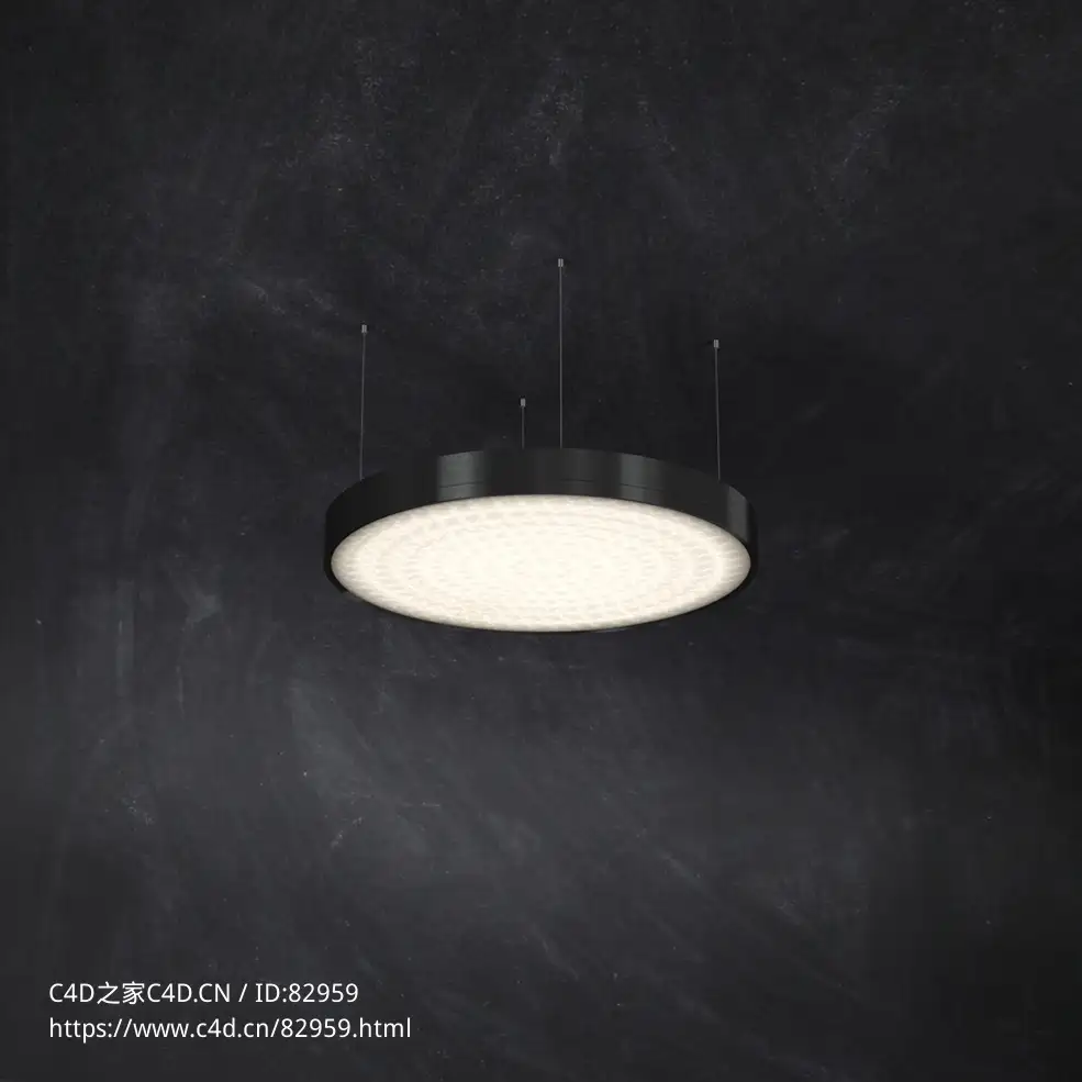 室内灯具模型：Led圆盘吊灯 - C4D之家 - 13.jpg